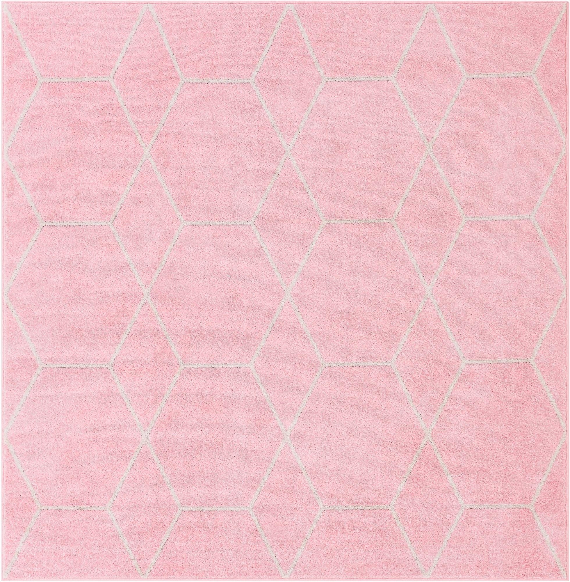  6' x 6' Lattice Frieze Square Rug