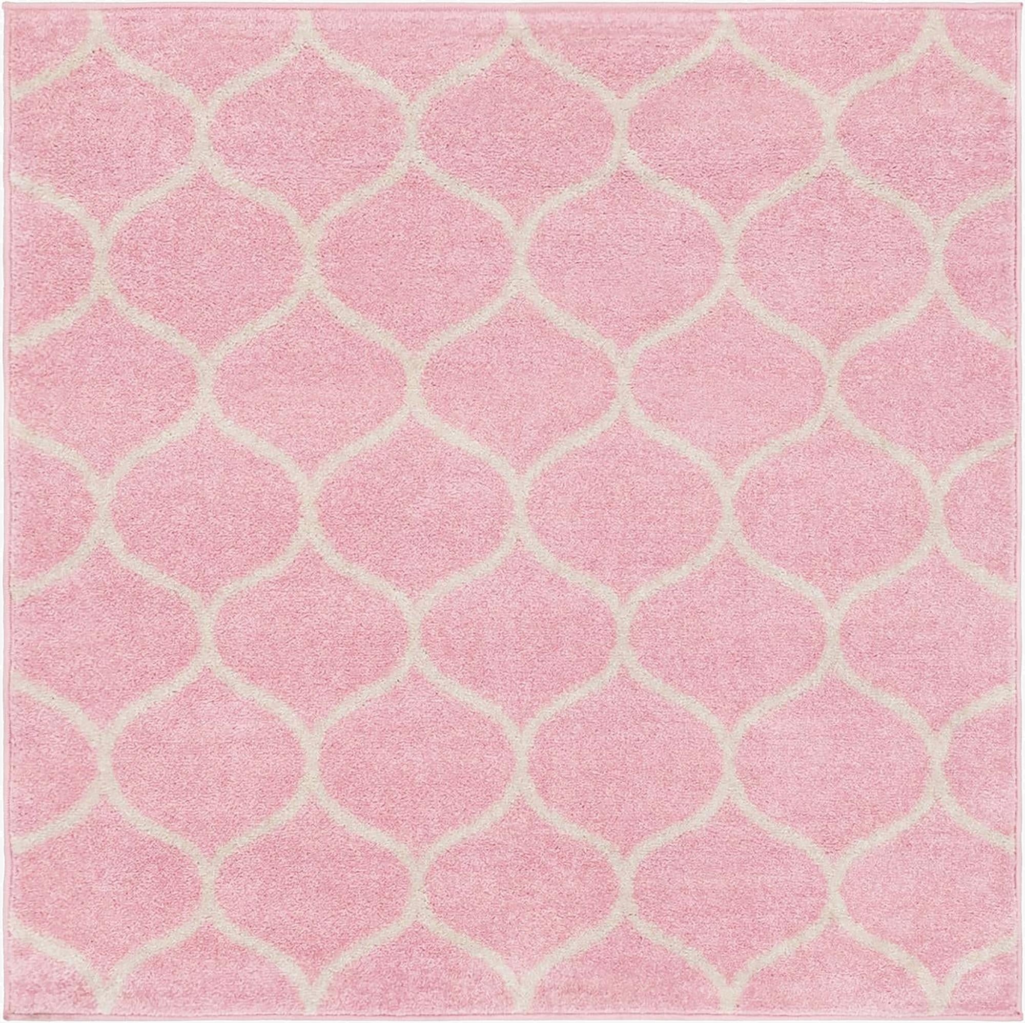  6' x 6' Lattice Frieze Square Rug