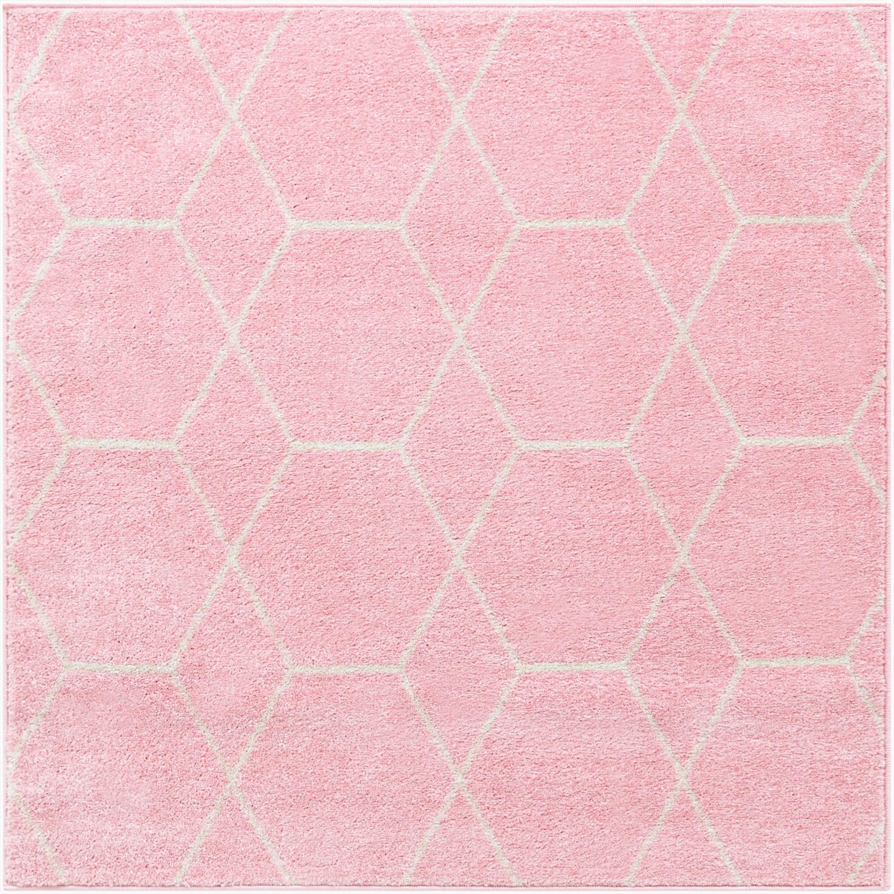  4' x 4' Lattice Frieze Square Rug