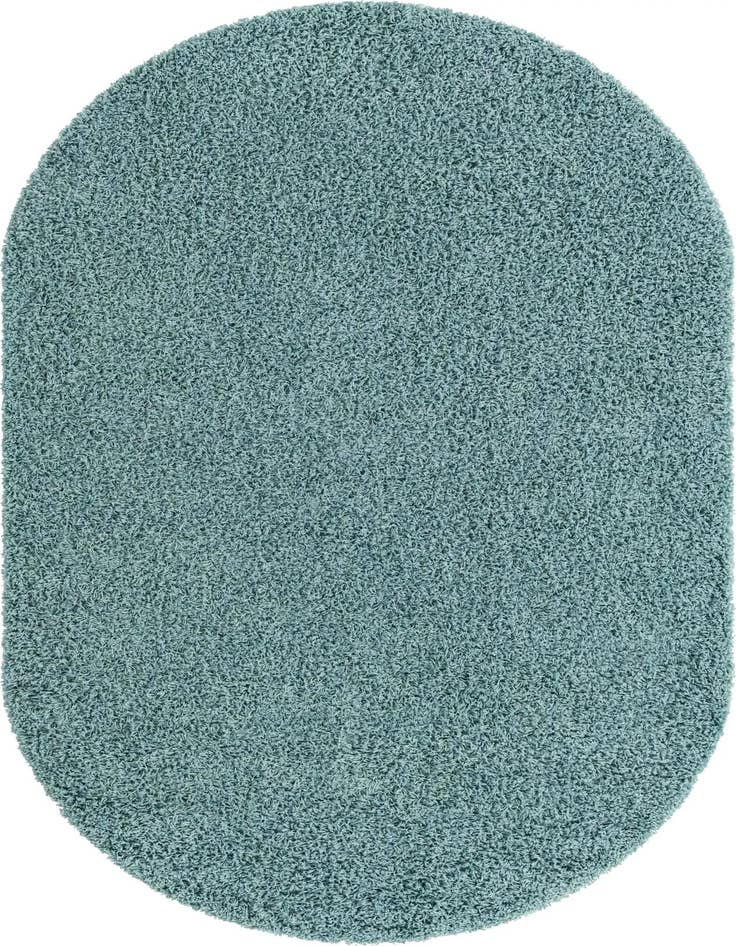 Detail image of  5' 3 x 8' Solid Shag Oval Rug
