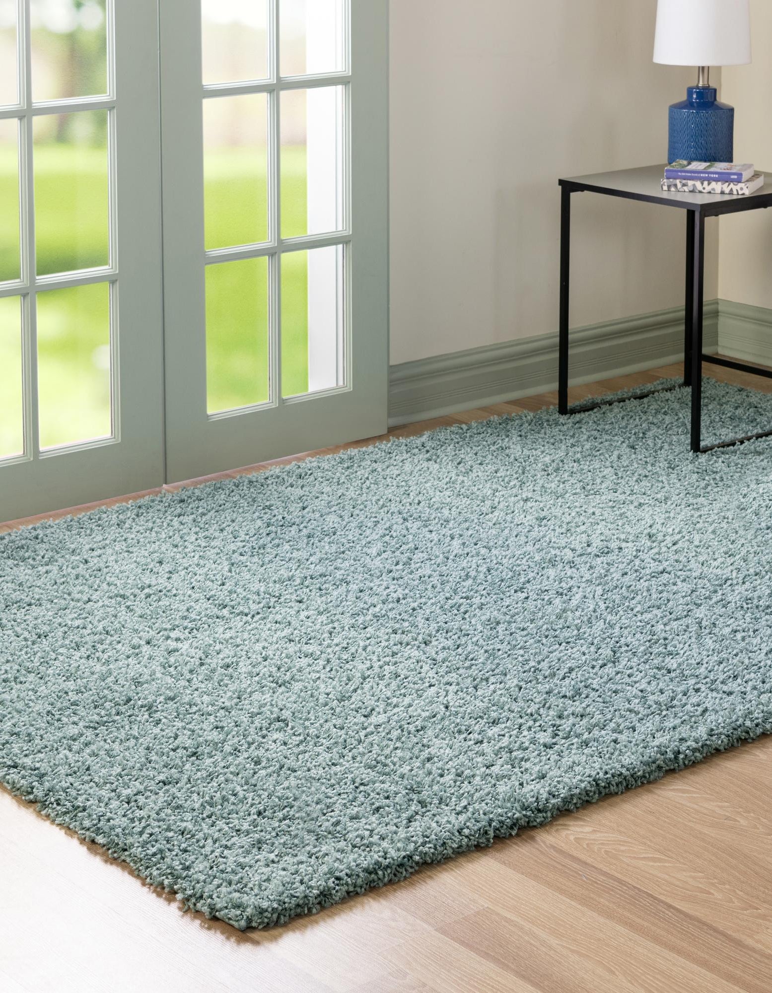 Light Slate Blue 5' x 8' Solid Shag Rug | Rugs.com
