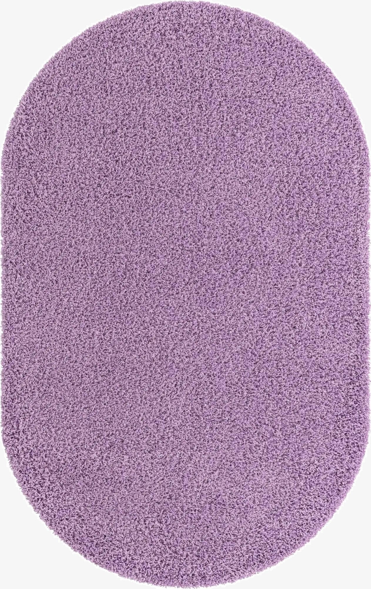  5' 3 x 8' Solid Shag Oval Rug