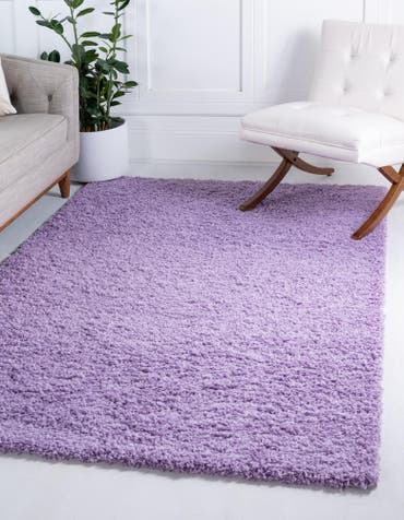 Custom Lilac Solid Shag Rug