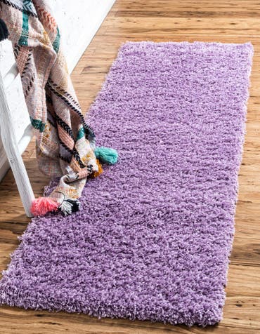  2' x 6' Solid Shag Runner Rug