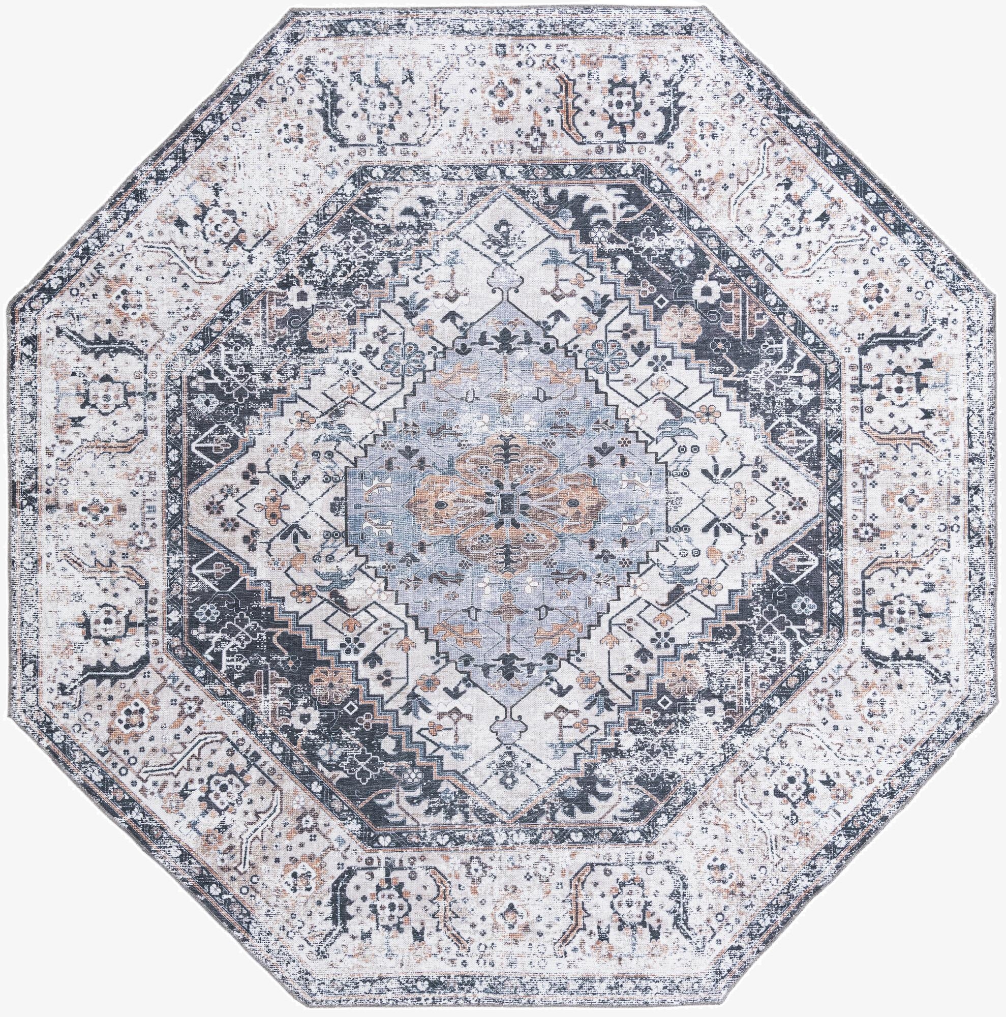  7' 10 x 7' 10  Washable Yara Octagon Rug