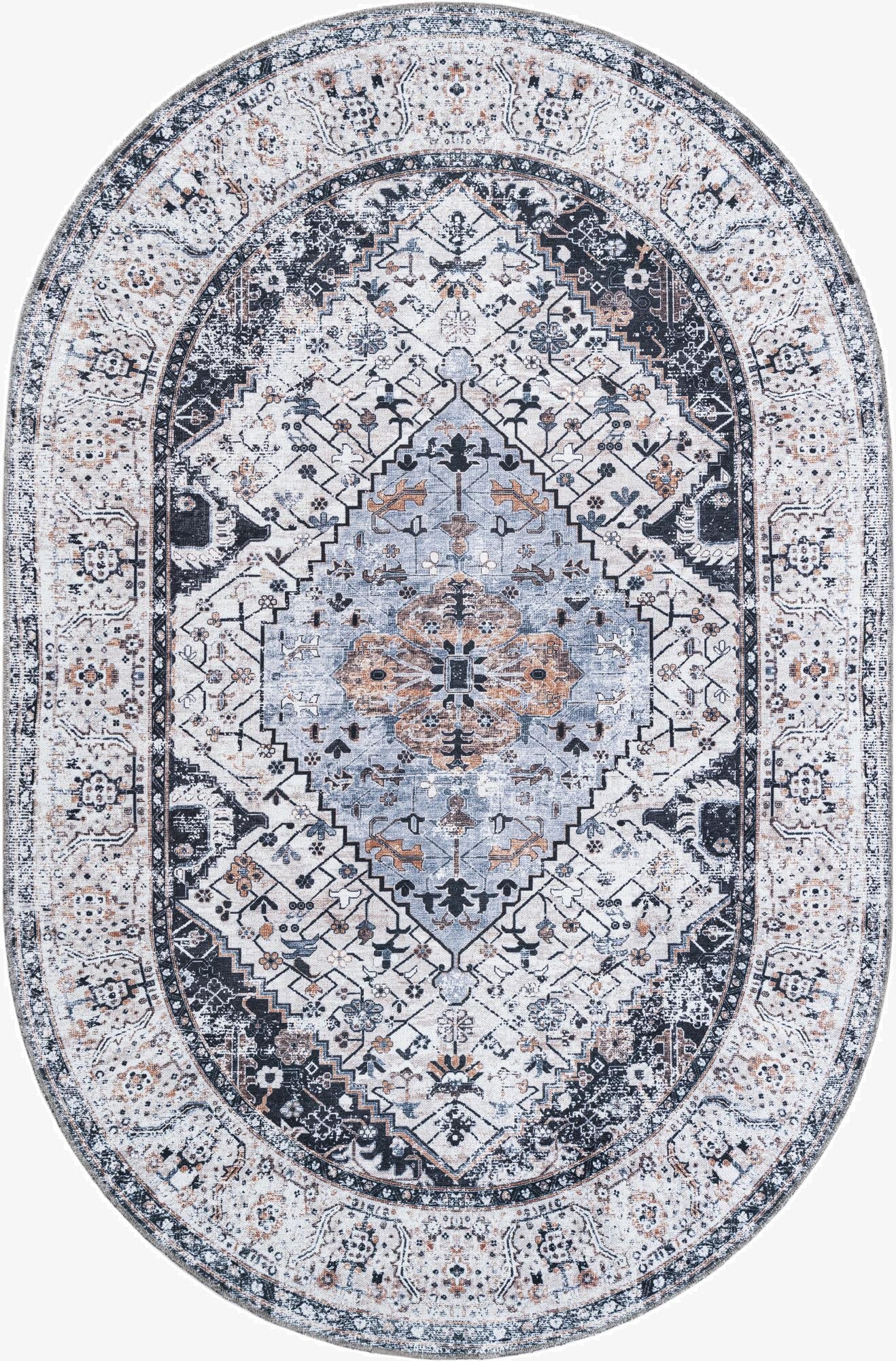  6' 1 x 9' Yara Oval Rug