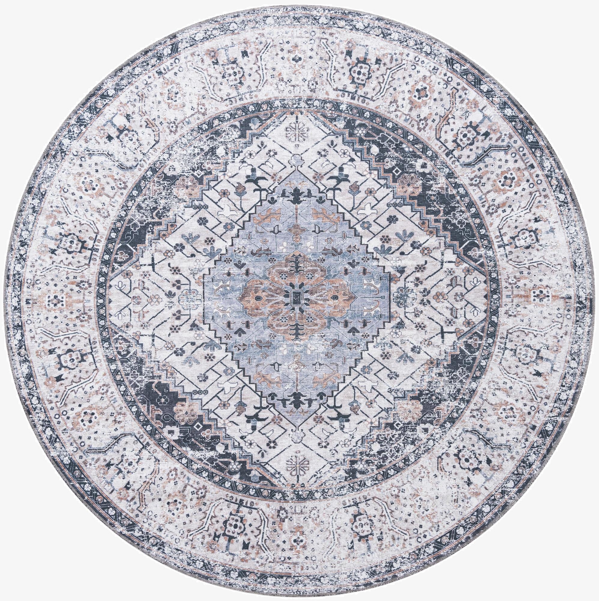  7' 10 x 7' 10  Washable Yara Round Rug