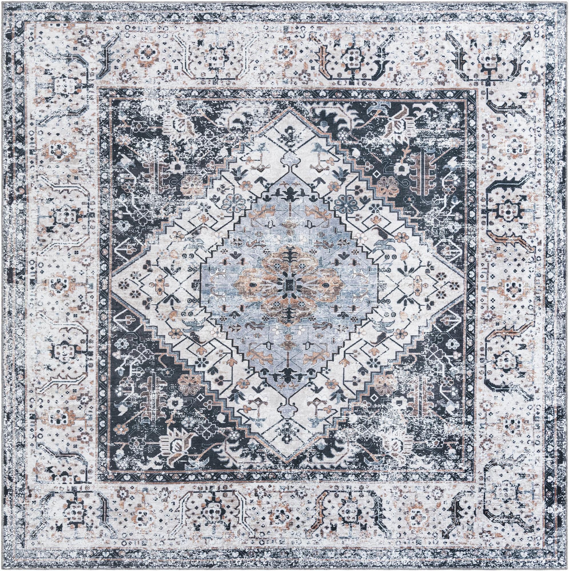  7' 10 x 7' 10  Washable Yara Square Rug