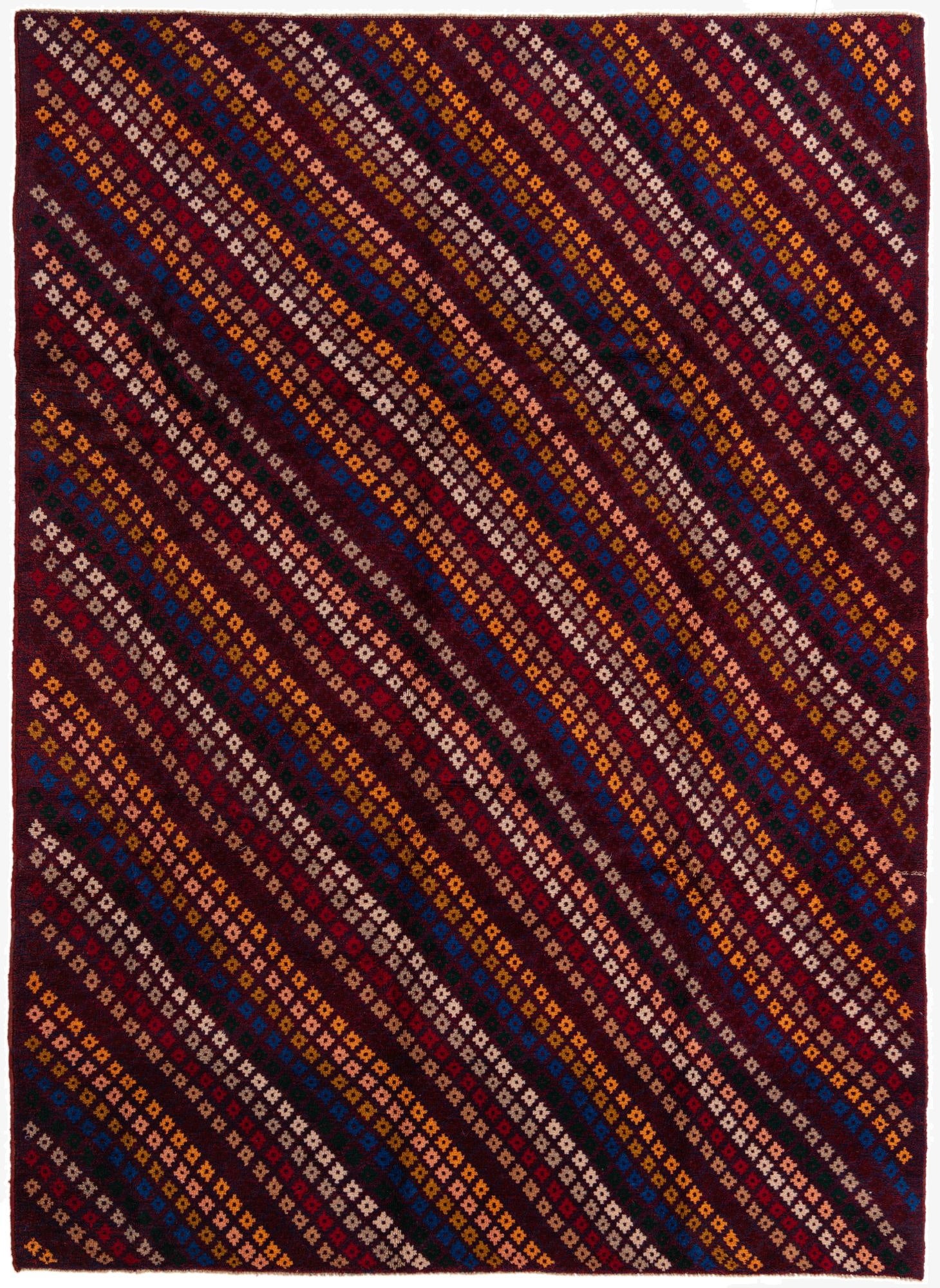  7' x 9' 9  Hand Knotted Balouch Wool Rug