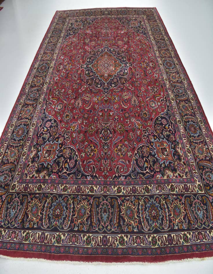 Detail image of 9' 10 x 12' 9 Hand Knotted Birjand Persian Wool Rug