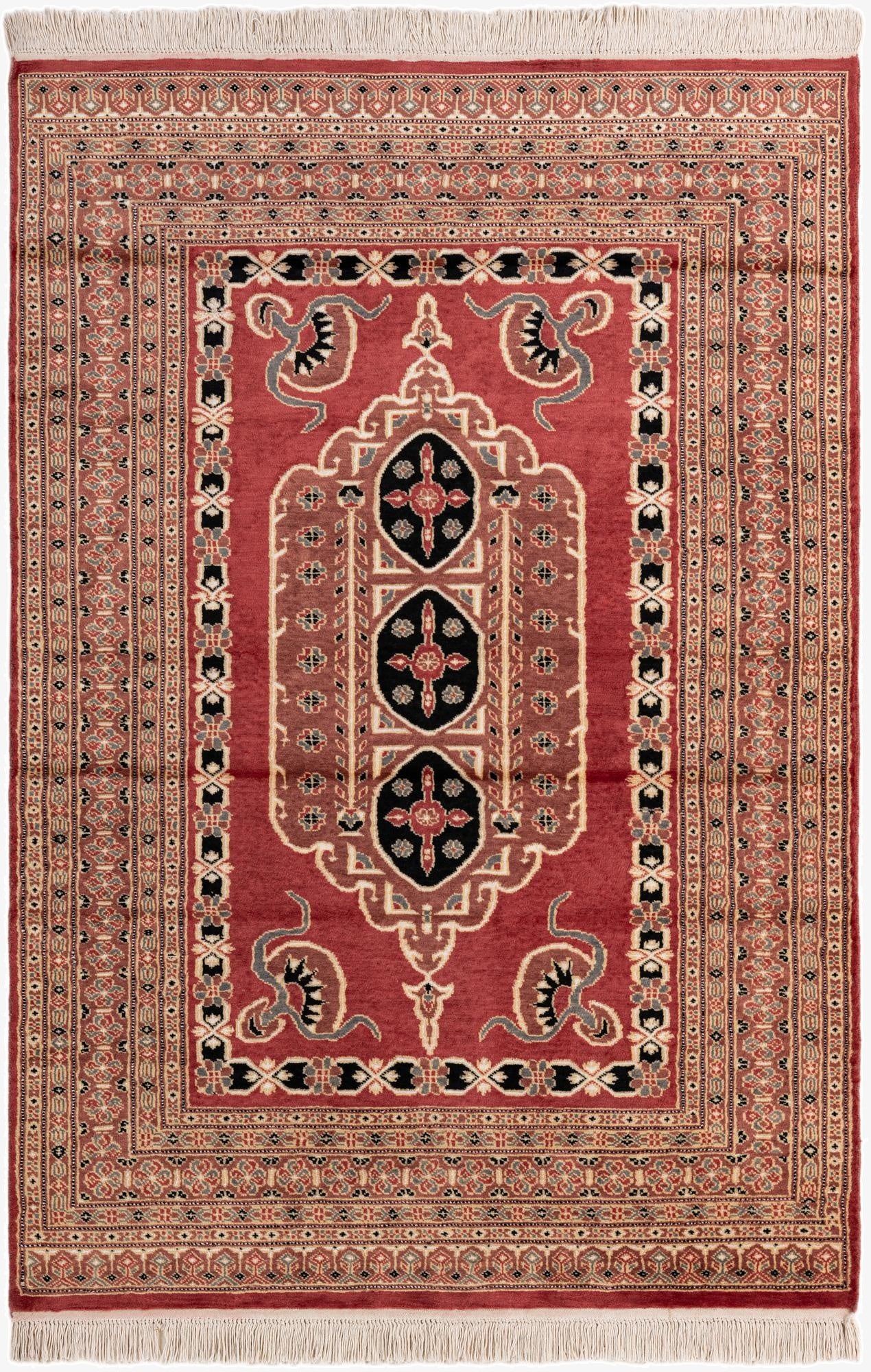  4' 2 x 6' 1  Hand Knotted Bokhara Oriental Rug
