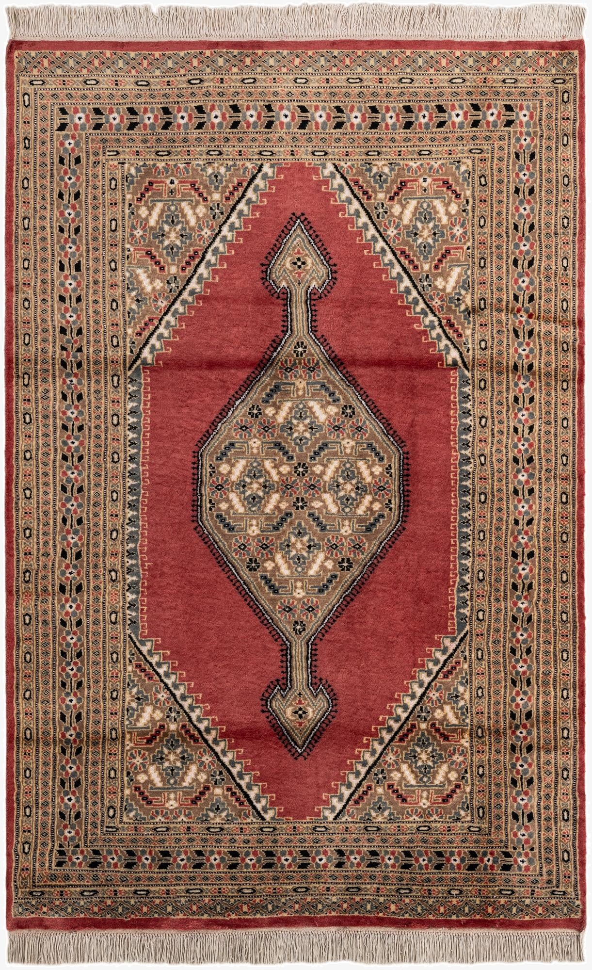  4' 4 x 6' 7  Hand Knotted Bokhara Rug