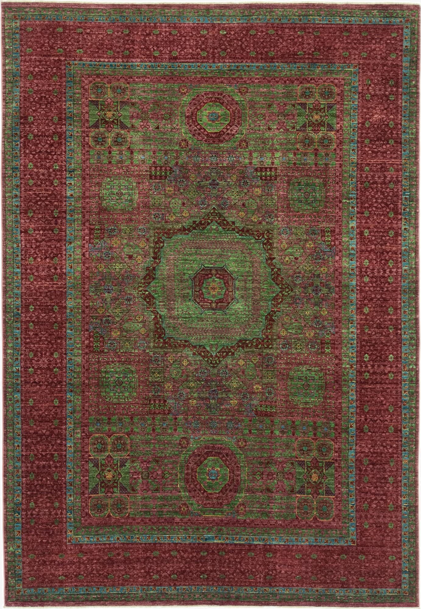  6' 11 x 9' 11  Hand Knotted Mamluk Ziegler Rug