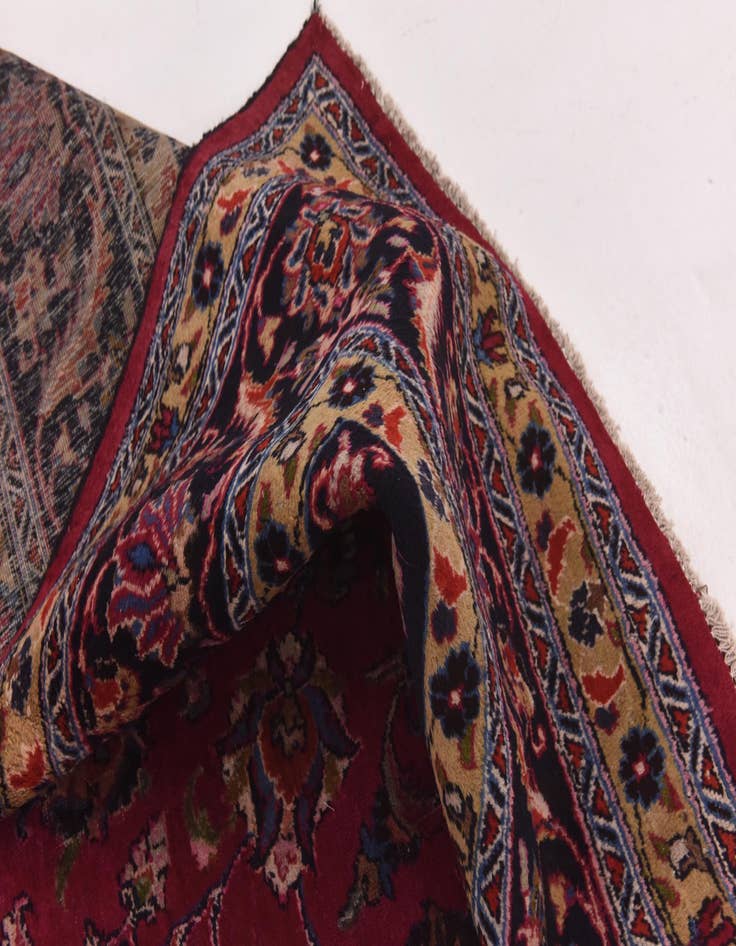 Detail image of  9' 7 x 12' 9  Hand Knotted Mashad Persian Wool Rug