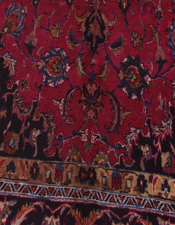 Detail image of  9' 7 x 12' 9  Hand Knotted Mashad Persian Wool Rug
