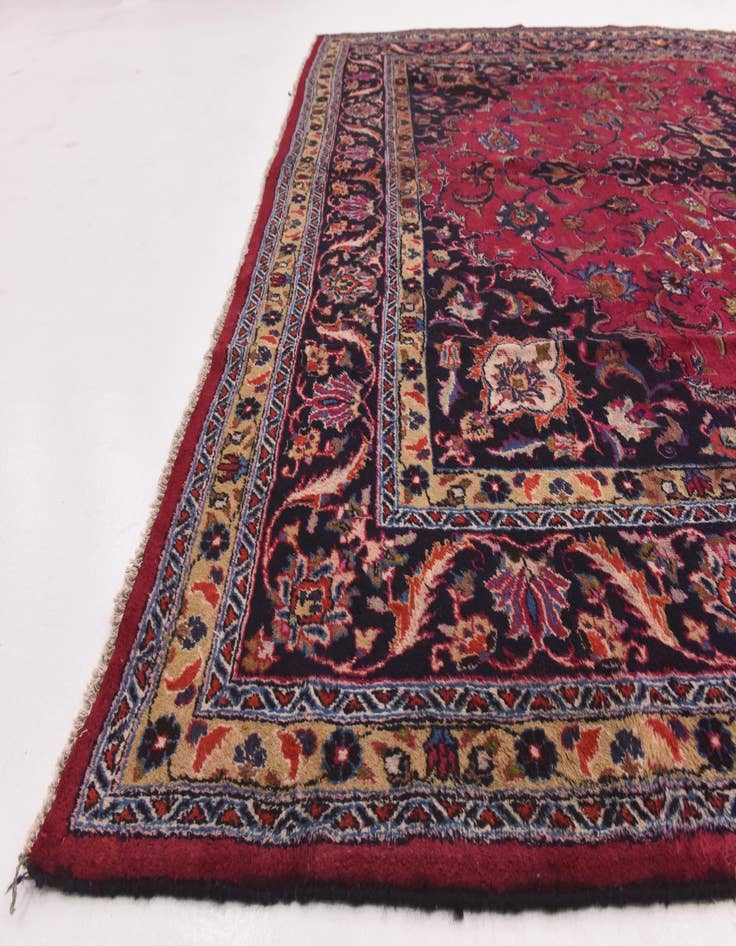 Detail image of  9' 7 x 12' 9  Hand Knotted Mashad Persian Wool Rug