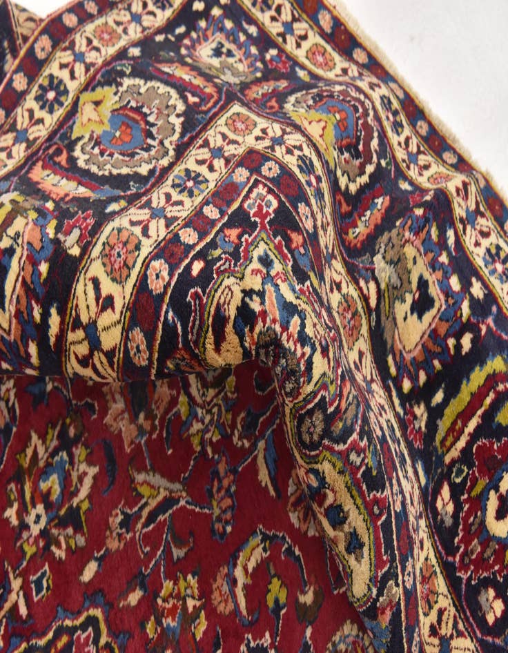 Detail image of  9' 8 x 12' 10  Hand Knotted Mashad Persian Wool Rug