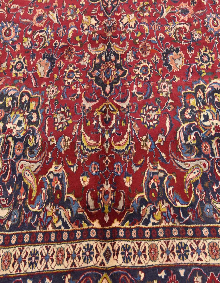 Detail image of  9' 8 x 12' 10  Hand Knotted Mashad Persian Wool Rug