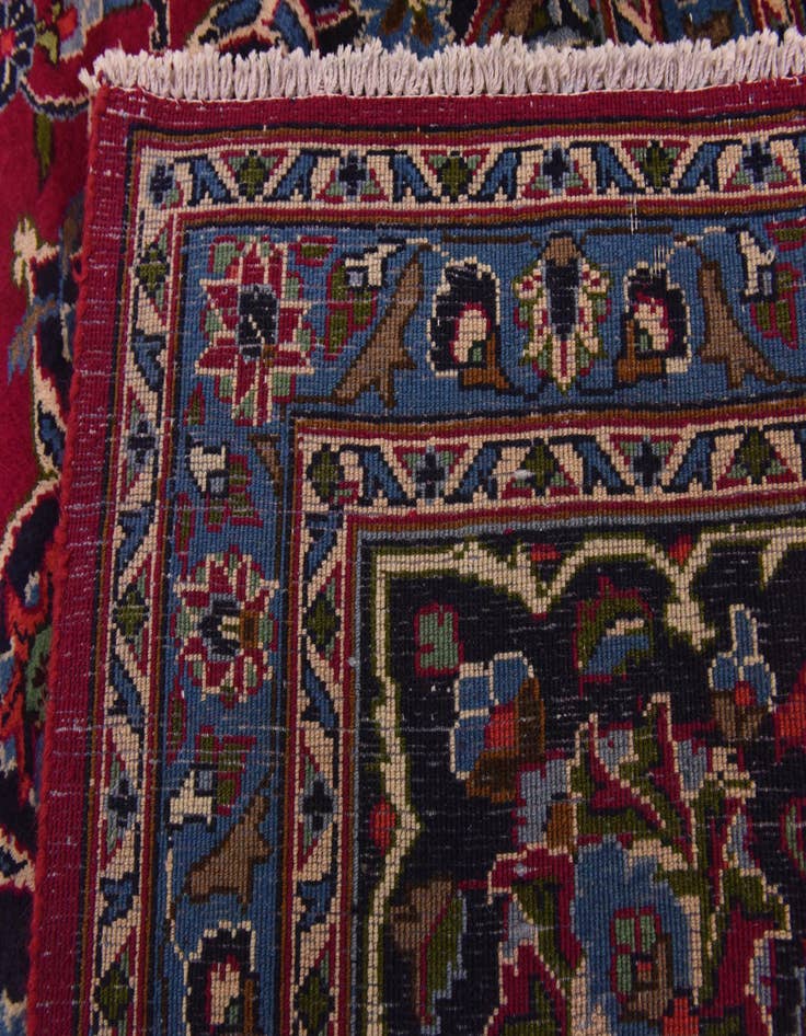 Detail image of  9' 6 x 12' 5  Hand Knotted Mashad Persian Wool Rug