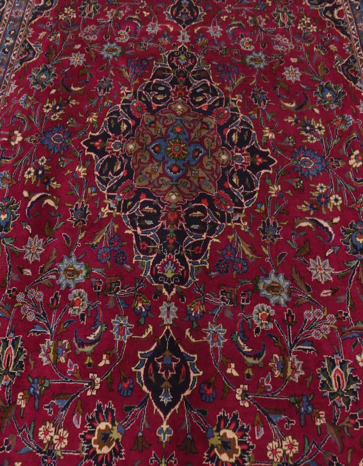 Detail image of  9' 6 x 12' 5  Hand Knotted Mashad Persian Wool Rug
