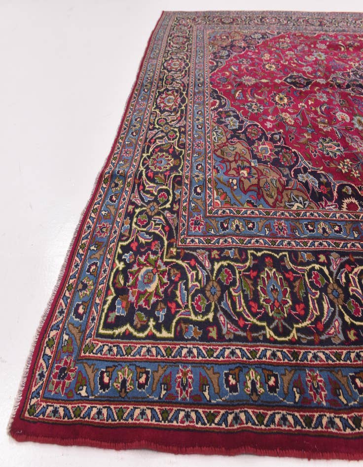 Detail image of  9' 6 x 12' 5  Hand Knotted Mashad Persian Wool Rug