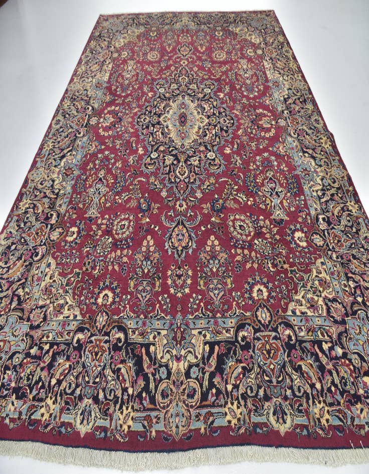 Detail image of  9' 10 x 12' 7  Hand Knotted Mashad Persian Wool Rug