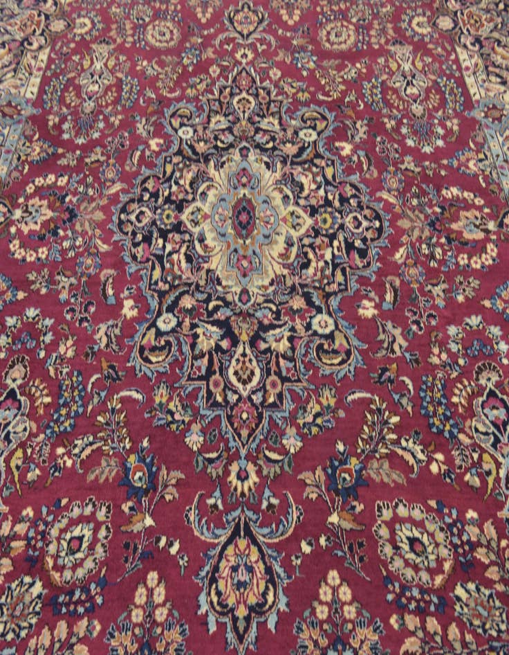 Detail image of  9' 10 x 12' 7  Hand Knotted Mashad Persian Wool Rug