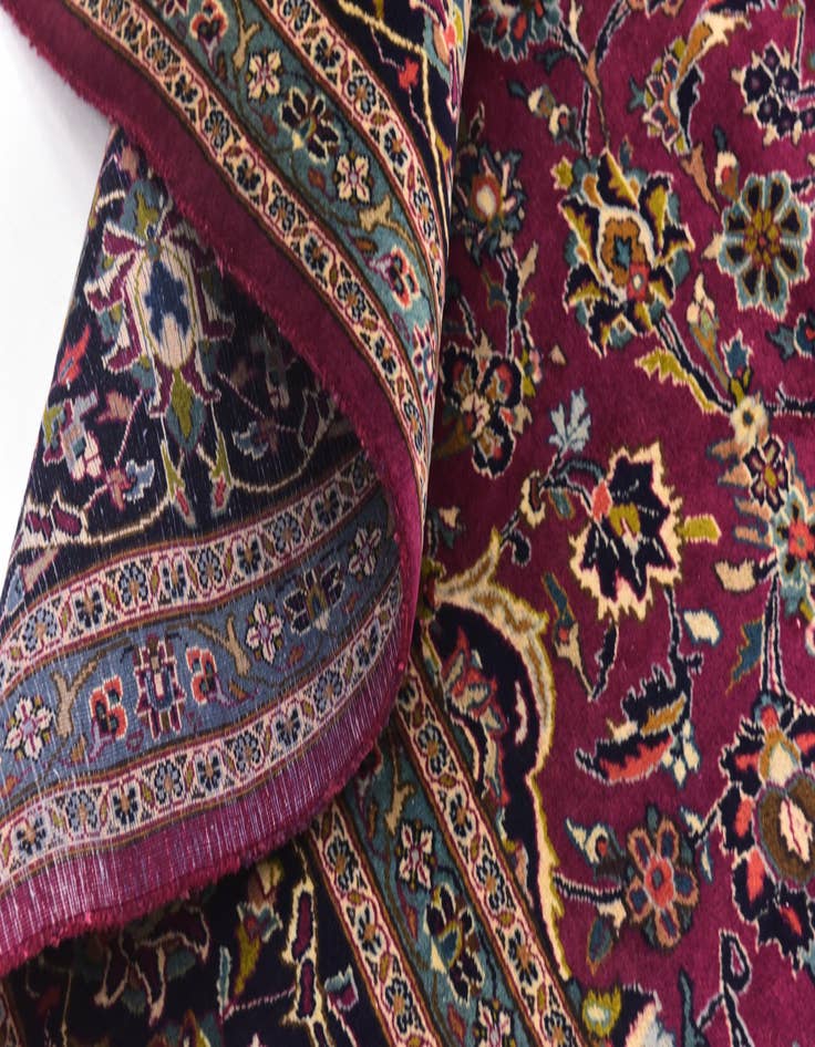 Detail image of  9' 9 x 12' 9  Hand Knotted Mashad Persian Wool Rug