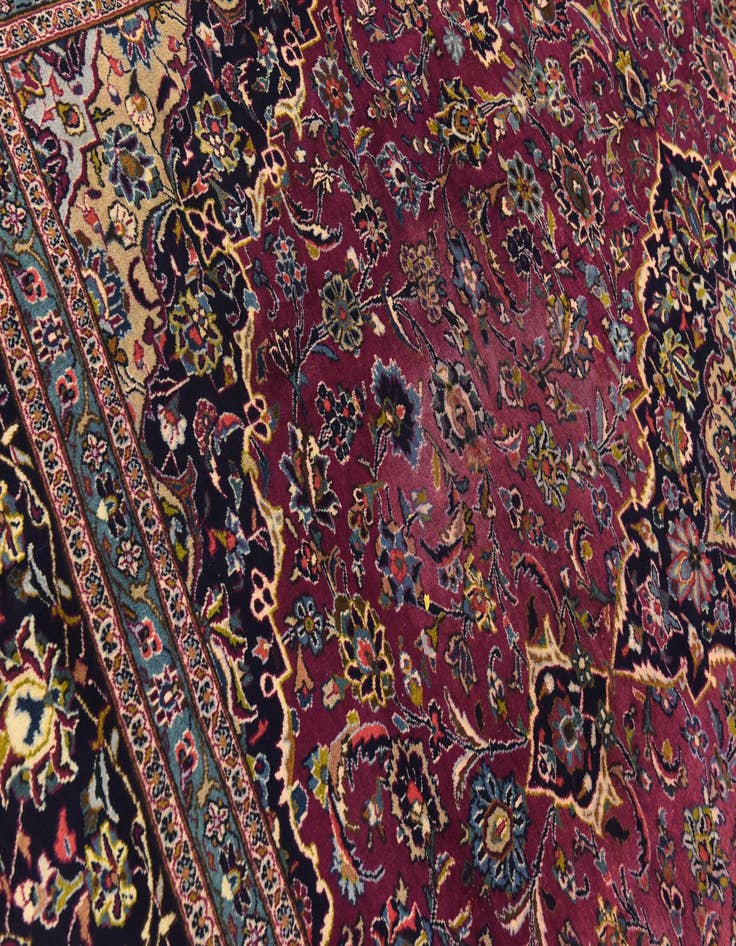 Detail image of  9' 9 x 12' 9  Hand Knotted Mashad Persian Wool Rug