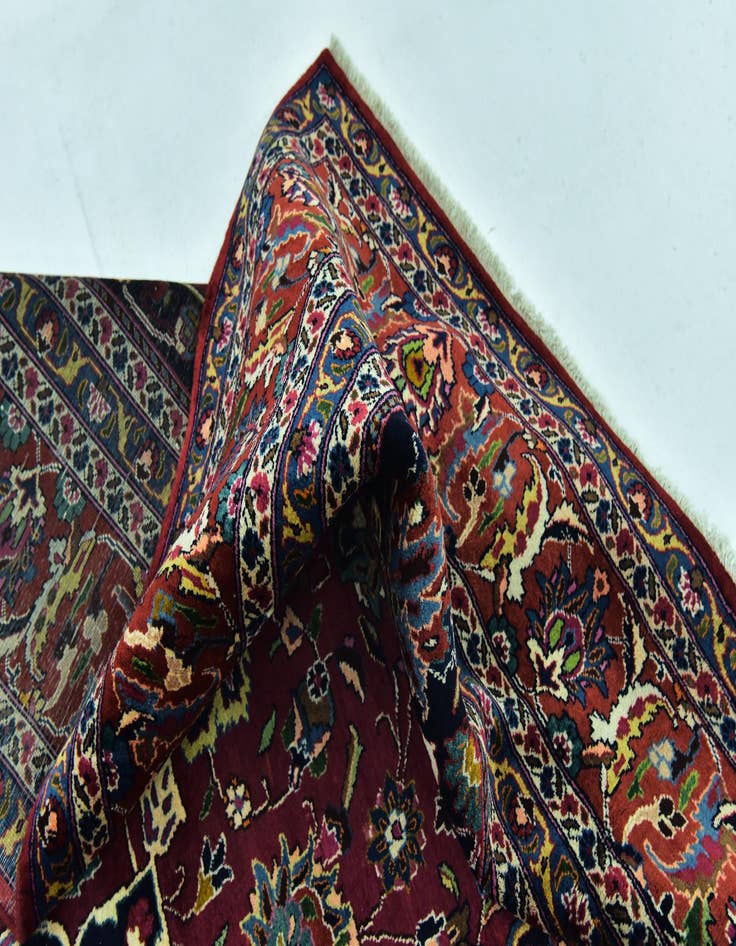 Detail image of  9' 8 x 12' 6  Hand Knotted Mashad Persian Wool Rug