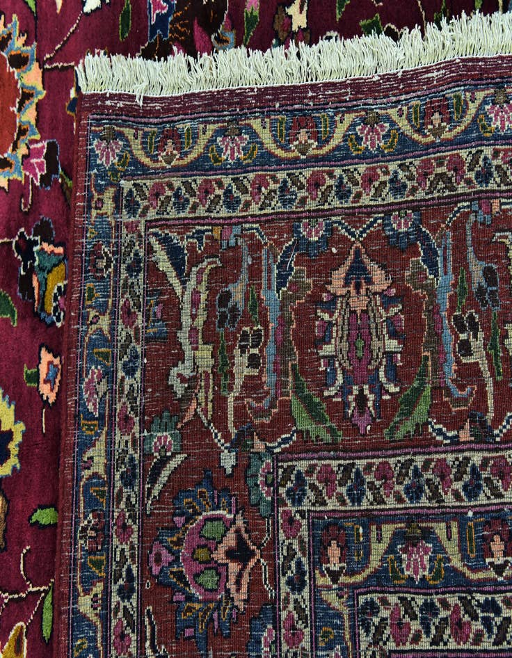 Detail image of  9' 8 x 12' 6  Hand Knotted Mashad Persian Wool Rug