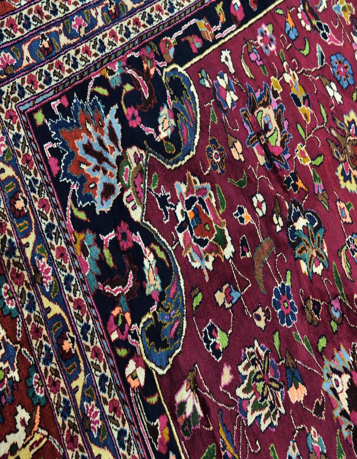 Detail image of  9' 8 x 12' 6  Hand Knotted Mashad Persian Wool Rug
