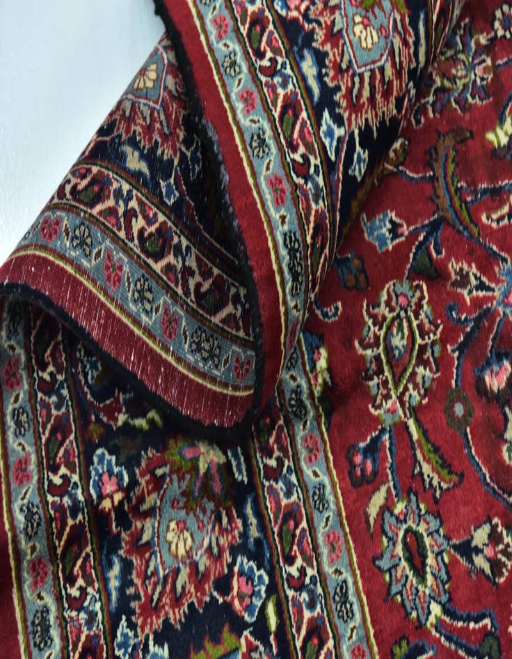 Detail image of  9' 9 x 12' 6  Hand Knotted Mashad Persian Wool Rug