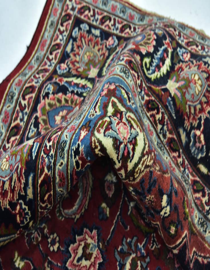 Detail image of  9' 9 x 12' 6  Hand Knotted Mashad Persian Wool Rug