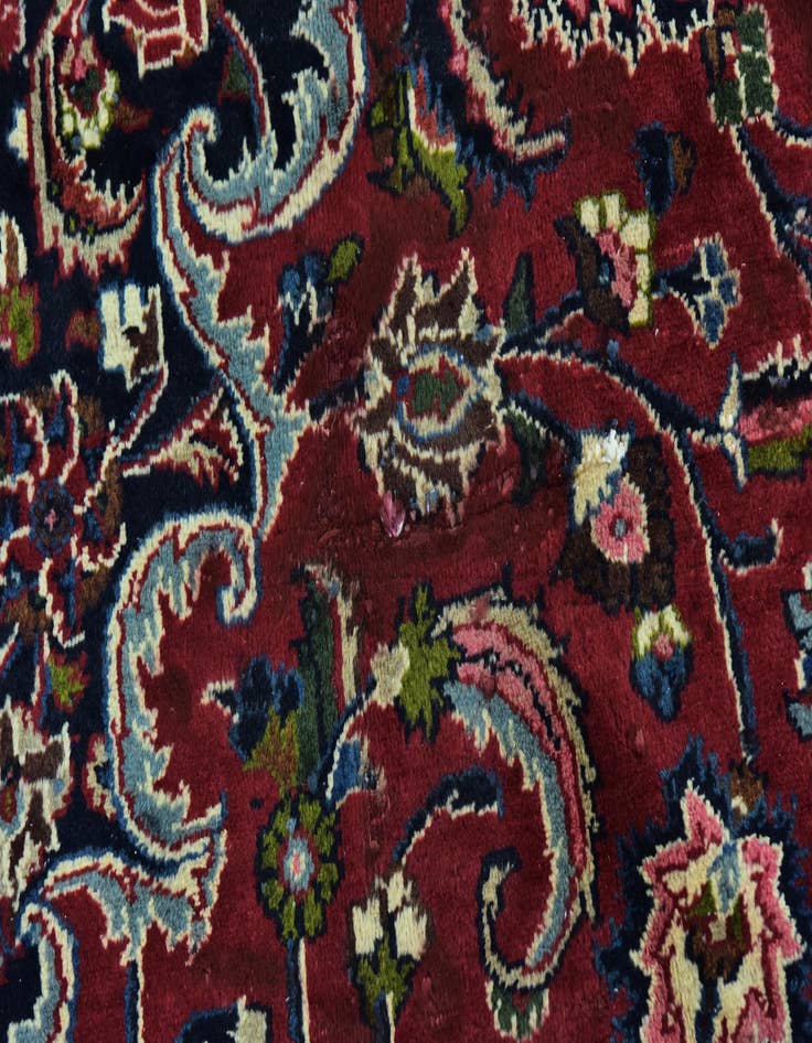 Detail image of  9' 9 x 12' 6  Hand Knotted Mashad Persian Wool Rug