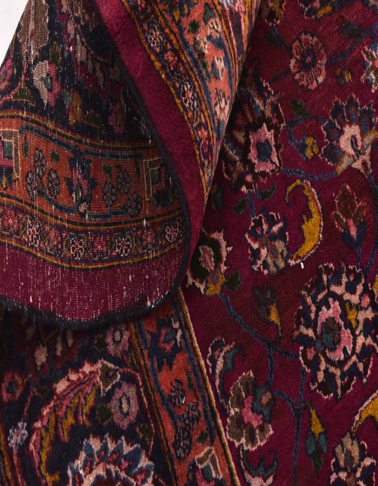 Detail image of  9' 9 x 12' 9  Hand Knotted Mashad Persian Wool Rug