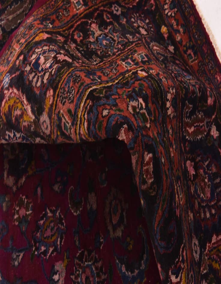 Detail image of  9' 9 x 12' 9  Hand Knotted Mashad Persian Wool Rug