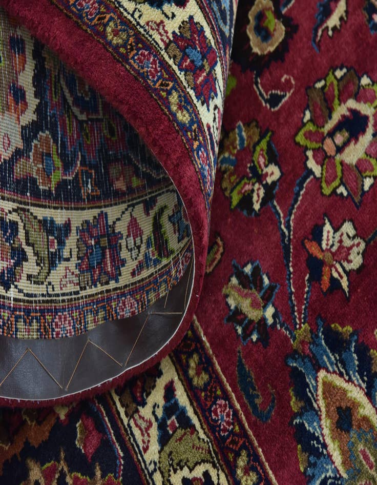 Detail image of  9' 6 x 12' 7  Hand Knotted Mashad Persian Wool Rug