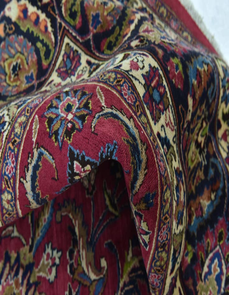 Detail image of  9' 6 x 12' 7  Hand Knotted Mashad Persian Wool Rug