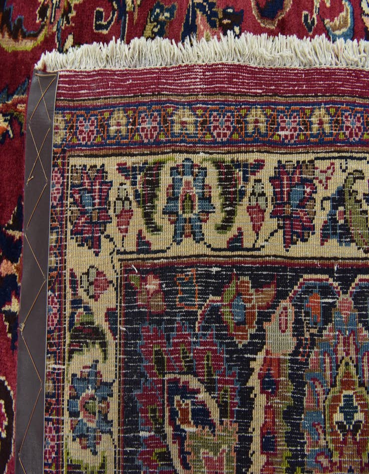 Detail image of  9' 6 x 12' 7  Hand Knotted Mashad Persian Wool Rug