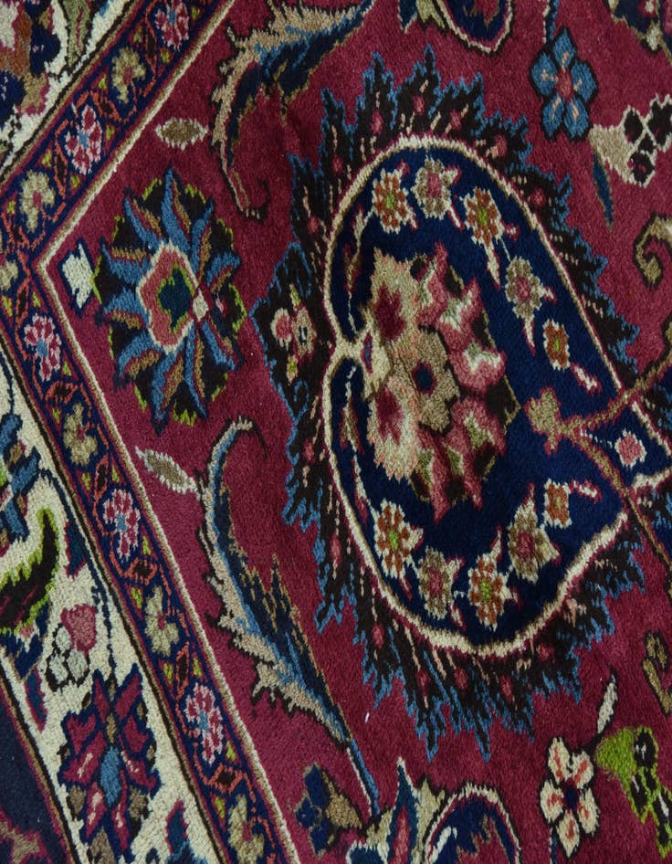 Detail image of  9' 6 x 12' 7  Hand Knotted Mashad Persian Wool Rug