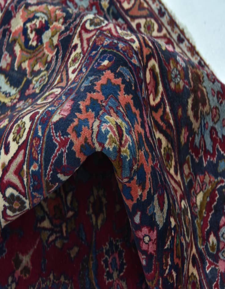 Detail image of  9' 6 x 12' 6  Hand Knotted Mashad Persian Wool Rug