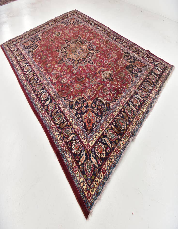 Detail image of  9' 8 x 13'  Hand Knotted Mashad Persian Wool Rug