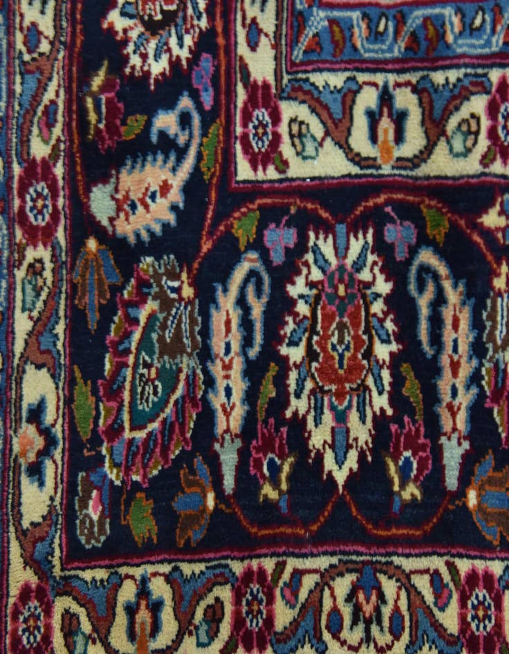 Detail image of  9' 8 x 13'  Hand Knotted Mashad Persian Wool Rug