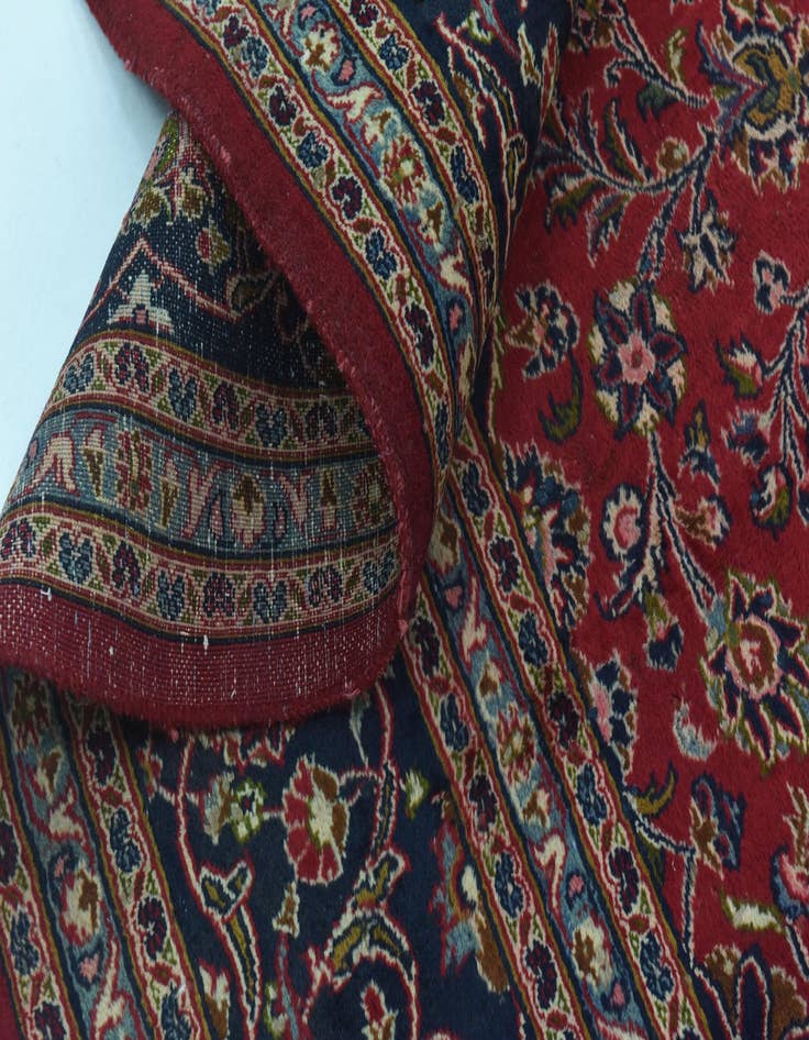 Detail image of  9' 9 x 12' 7  Hand Knotted Mashad Persian Wool Rug