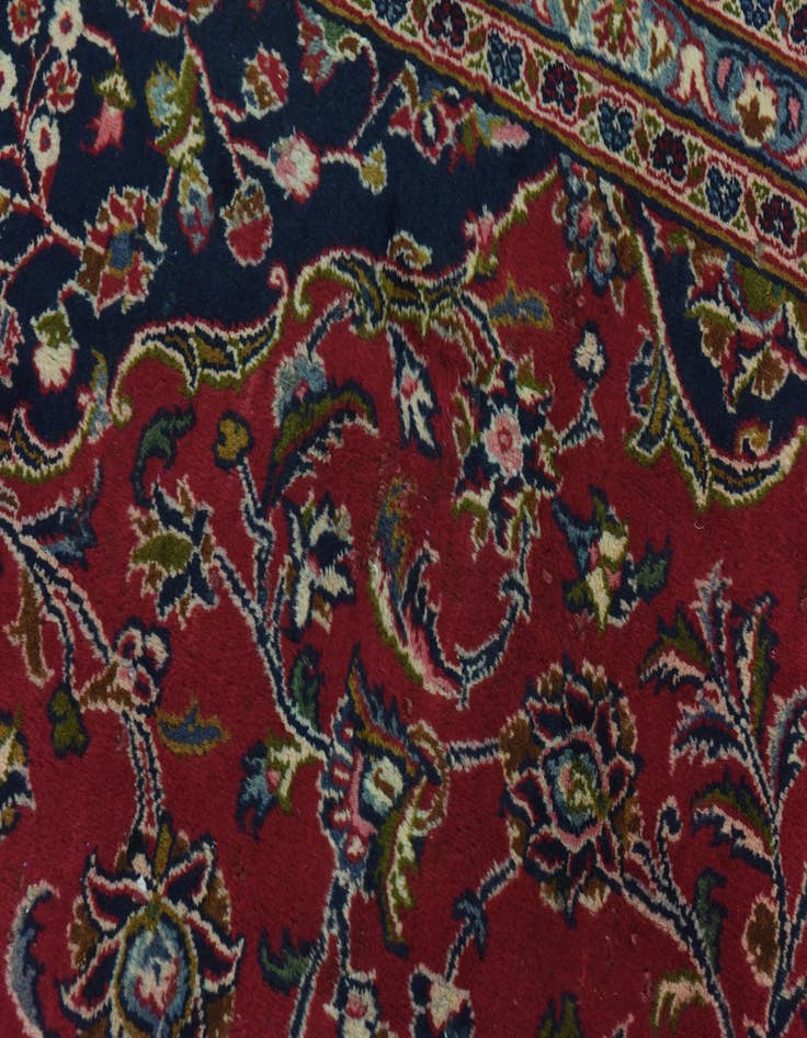 Detail image of  9' 9 x 12' 7  Hand Knotted Mashad Persian Wool Rug