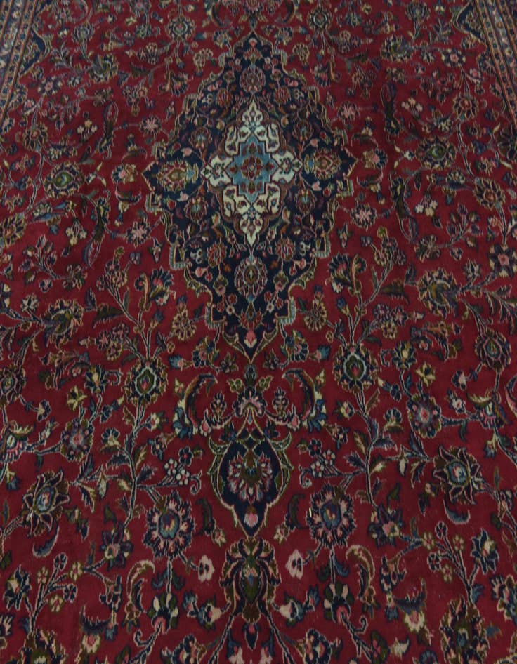 Detail image of  9' 9 x 12' 7  Hand Knotted Mashad Persian Wool Rug