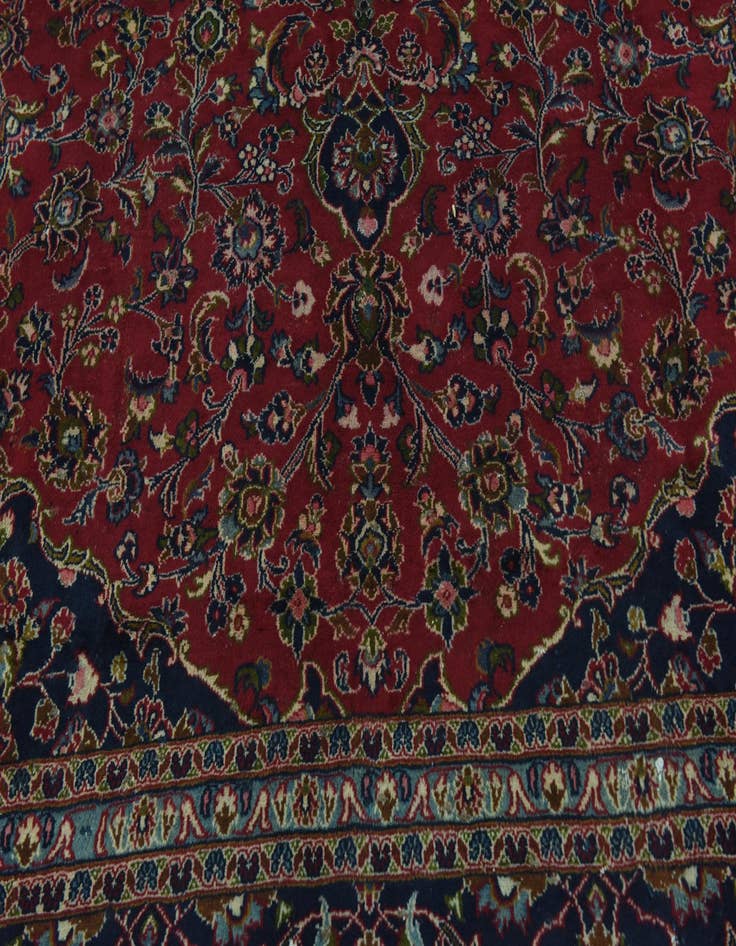 Detail image of  9' 9 x 12' 7  Hand Knotted Mashad Persian Wool Rug