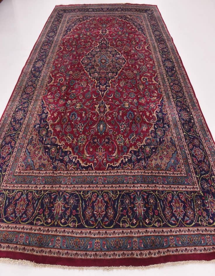 Detail image of  10' 2 x 13' 3  Hand Knotted Mashad Persian Wool Rug