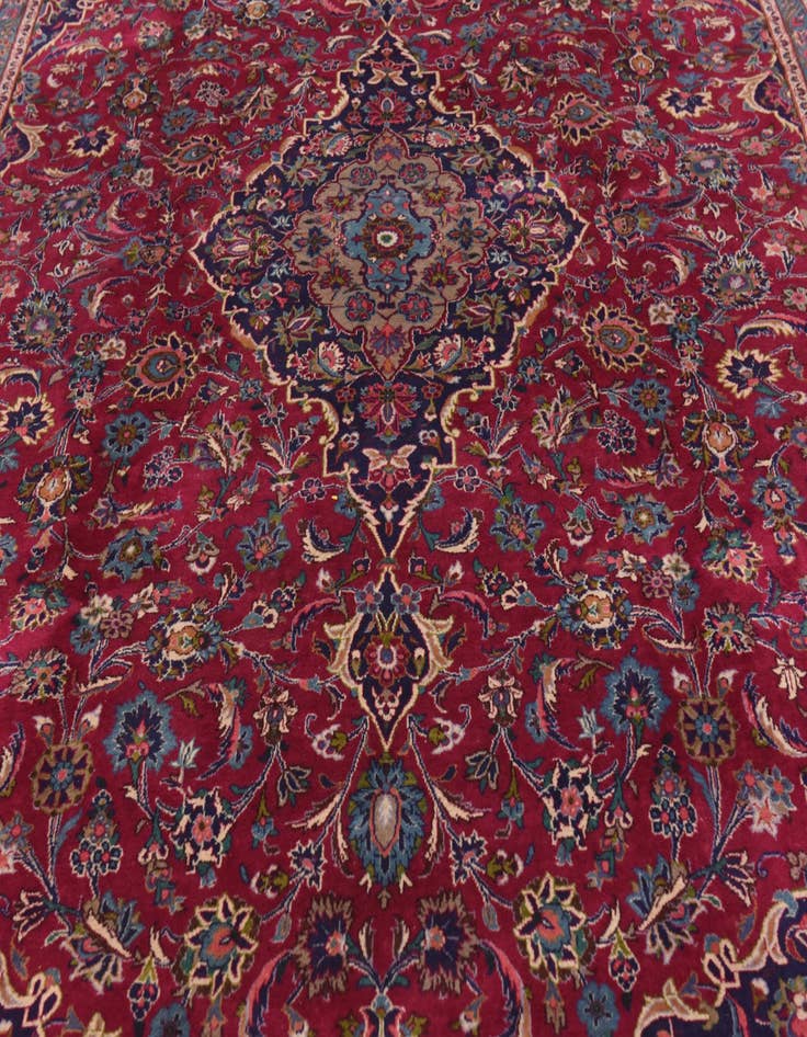 Detail image of  10' 2 x 13' 3  Hand Knotted Mashad Persian Wool Rug